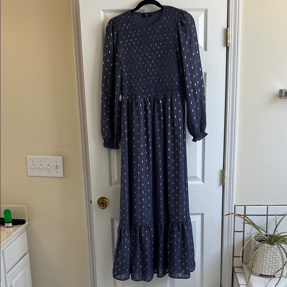Lulu's Midnight Blue Long Sleeve Dress
